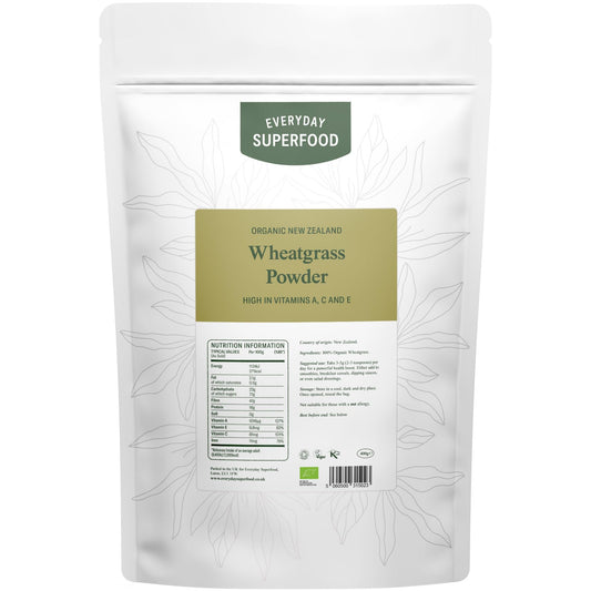 Everyday Superfood Organic New Zealand Wheatgrass Powder, High Vitamins, Perfect in Juice and Smoothies (400g)