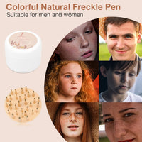 LOPHE Liquid Freckle Pen, Waterproof Freckle Stamp for Natural Sun-Kissed Makeup Natural Lifelike Freckle Makeup Pen Upgrade Fake Freckles Air Cushion Stamp for All Skin Tones（Light brown）