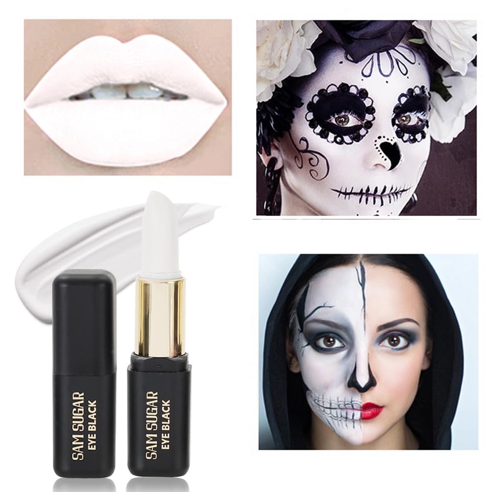 ZDHSOY White Matte Lipstick for Halloween Gothic Cosplay Makeup, Non-Stick Cup Velvet Waterproof and Long Lasting Lip Gloss Matte Lipstick (White 05)