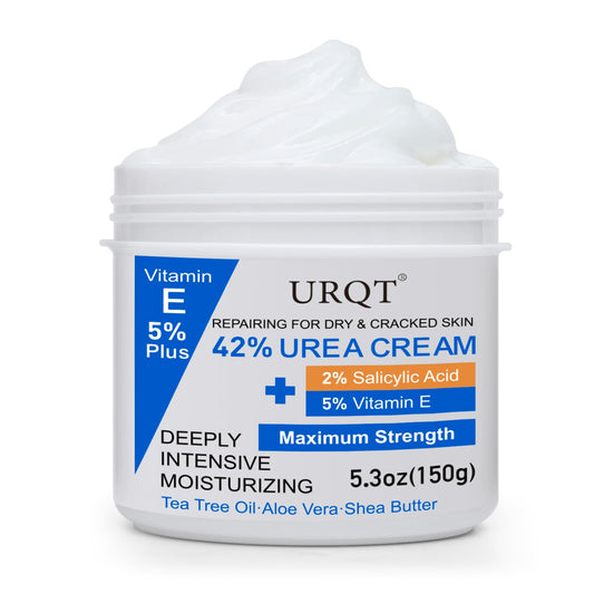 HOPHAT 42% Urea Cream with 2% Salicylic Acid & 5% Vitamin E - Intensive Moisturizer Foot & Hand Repair Cream for Dry, Cracked Skin - 150g
