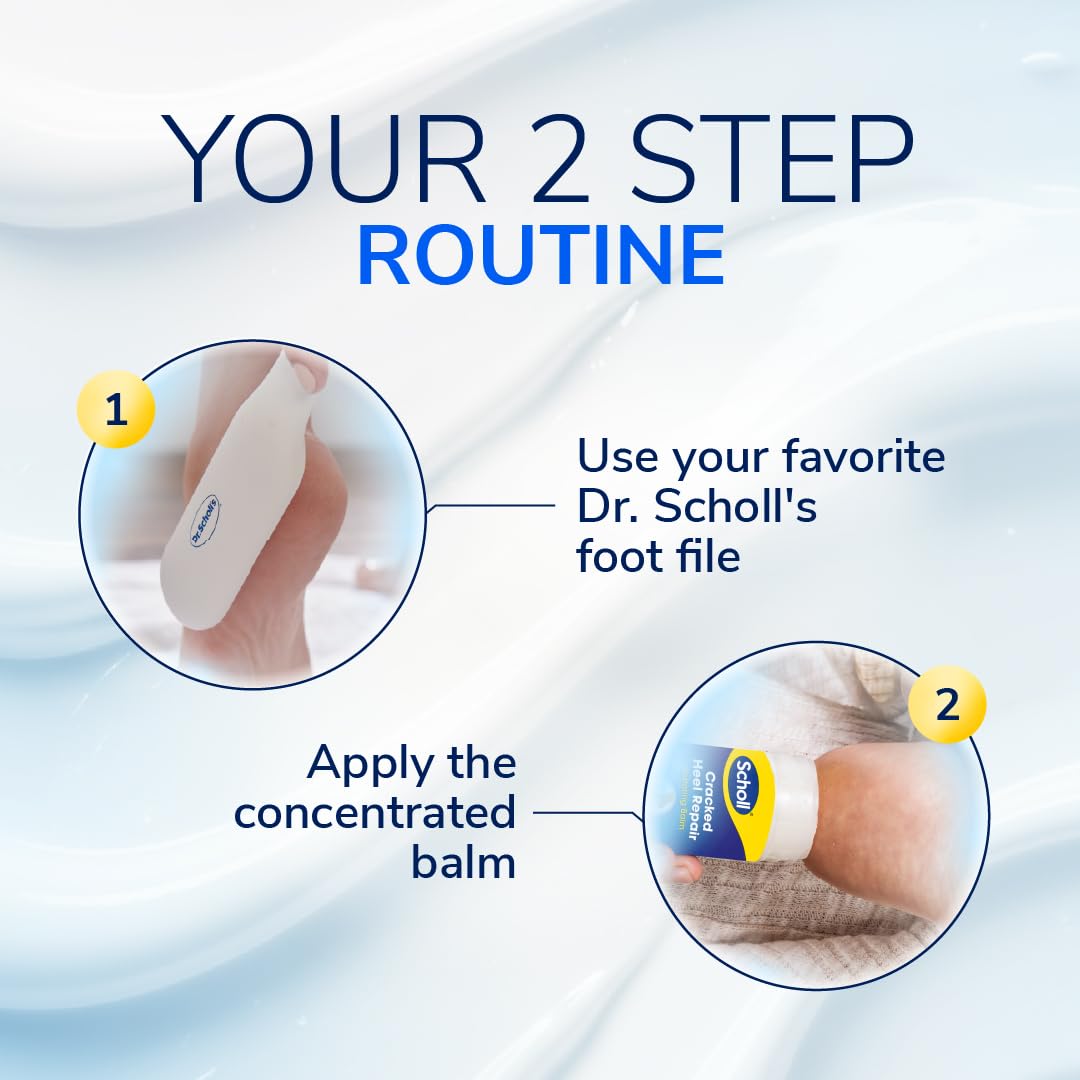 Dr. Scholl's Scholl Severe Cracked Heel Repair Restoring Balm, to repair Very Dry and Cracked Heels, Intensely Moisturising for Healthy Feet with 25% Urea, Epsom Salts and Essential Oils