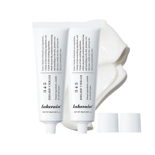 ISBEAUSOLS 345 Relief Cream - Face Cream For Women - Face Moisturizer For Acne & Repair Damage Skin - Barrier Repair Cream Soothing Face Cream For Most Skin Type - Face Cream For Mature Skin 2PCS