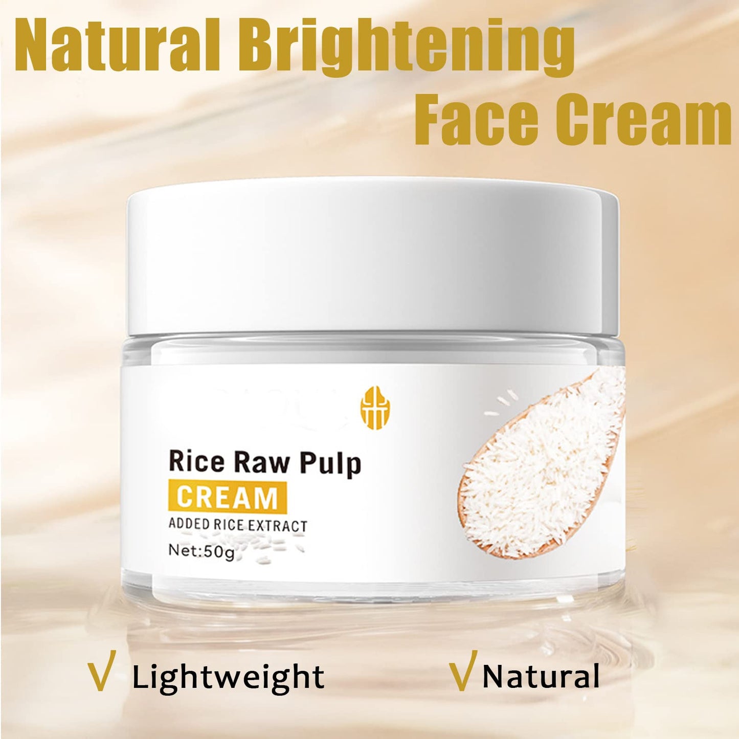 DMQ Rice Face Cream,Hydrating Face Moisturiser,Rosacea Cream for Face,High Firming & Deep Nourishing,Natural Rice Moisturising Cream Face,Brightening Face Cream,Sensitive Face Cream,Anti Aging Elasticity