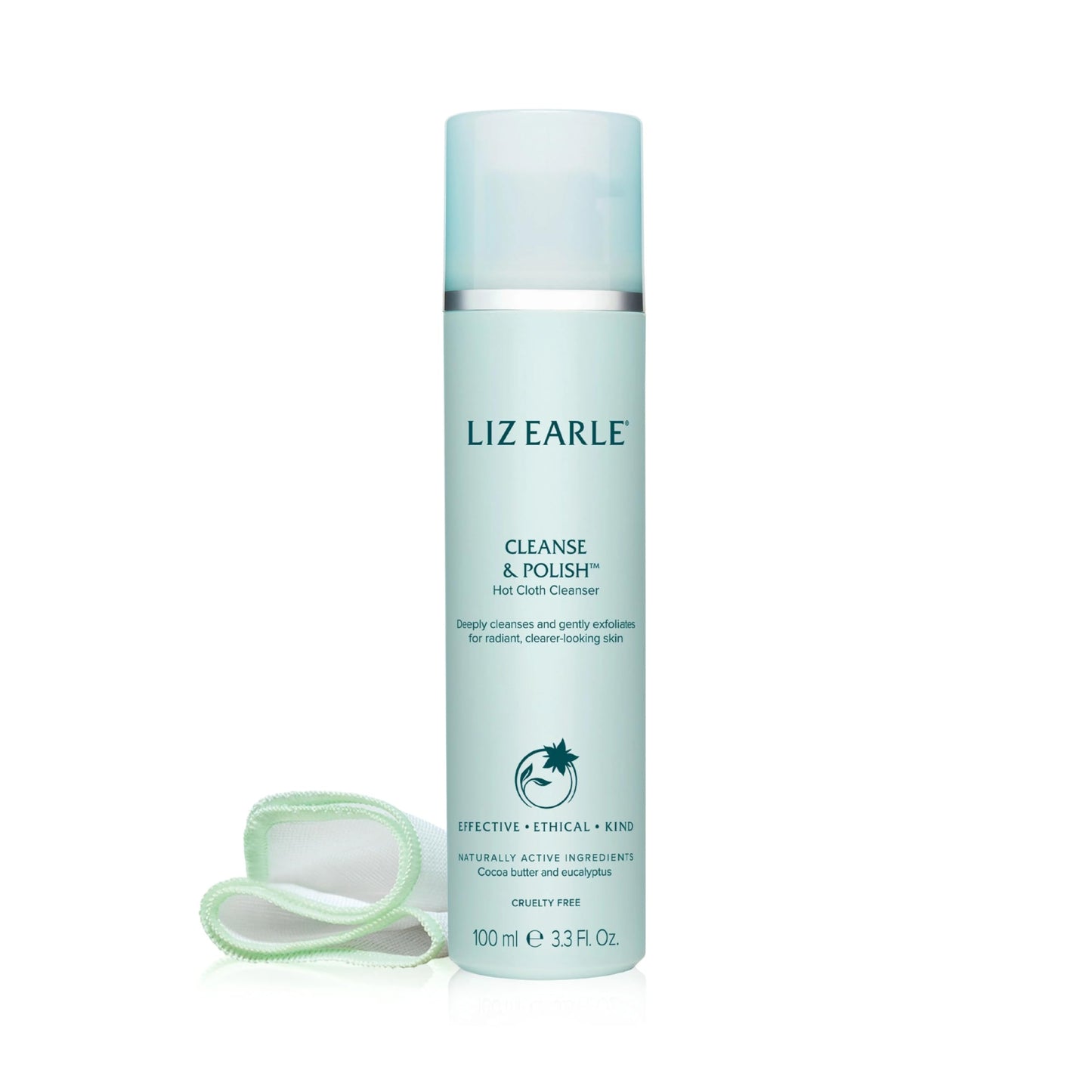 Liz Earle Cleanse & Polish™ Hot Cloth Cleanser Starter Kit for All Skin Types with Rosemary, Chamomile, Cocoa Butter and Eucalyptus Essential Oil, 100ml