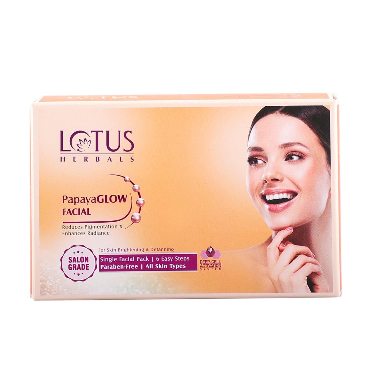 Lotus Herbals PapayaGlow Facial Kit with Peeling Mask, 4 in 1 Formula for All Skin Types, Reduces Pigmentation and Instant Glow (4 Use)
