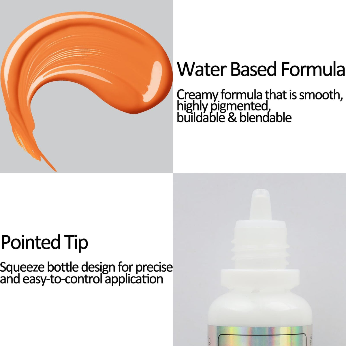 Mysense Orange Face Body Paint,Water Based Washable Face Paint,Non-toxic Cream Body Paint for Adults,Halloween Costume SFX Oompa Loompa Starfire Cosplay Pumpkin Makeup,0.6OZ (18ml)