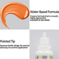 Mysense Orange Face Body Paint,Water Based Washable Face Paint,Non-toxic Cream Body Paint for Adults,Halloween Costume SFX Oompa Loompa Starfire Cosplay Pumpkin Makeup,0.6OZ (18ml)