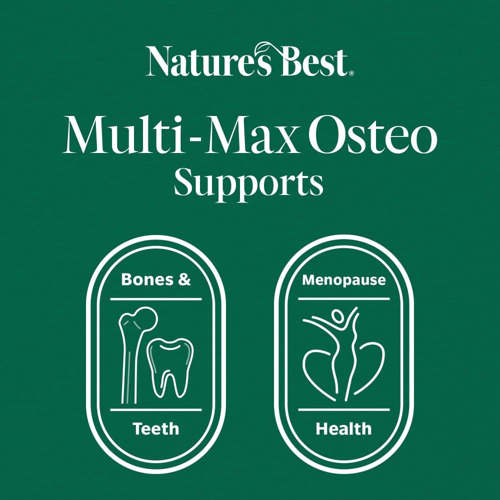 NATURE'S BEST Nature's Best Multi-Max Osteo Multivitamin for Bones - with Vitamin C, D, Magnesium, Calcium - Comprehensive Bone Health Support - UK Made - 90 Tablets (Over 1 Month's Supply)