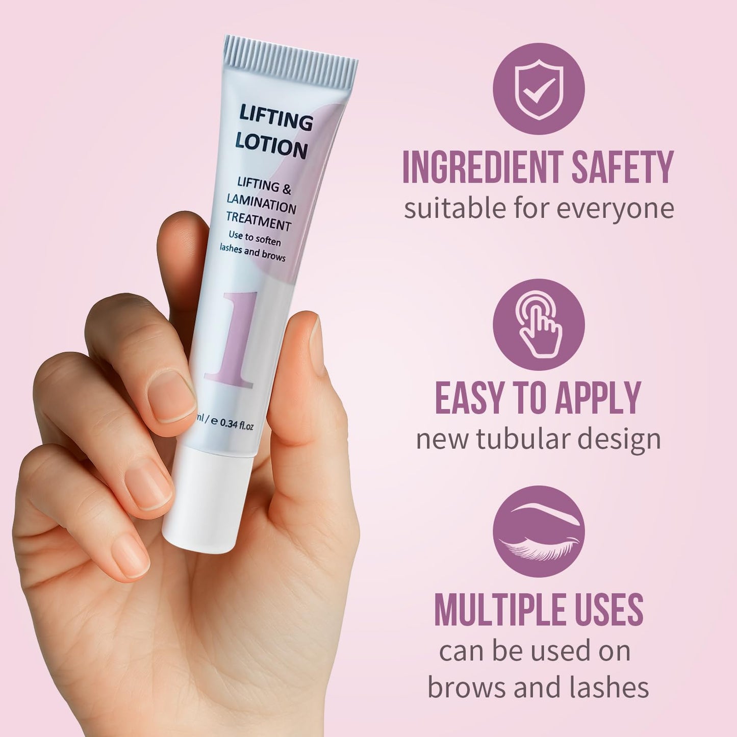 PERMANIA Lash Lift Lotion, Lash Lift Solution 1 for Eyelash Perm, Brow Lamination, Safe Gentle Formula, Convenient Tube Design, 10ml