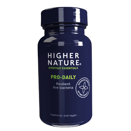 Higher Nature - Pro-Daily - Probiotic & Prebiotic - FOS - for Gut Health - Probiotics for Women & Men - Gluten Free - Vegan & Vegetarian - 90 Tablets