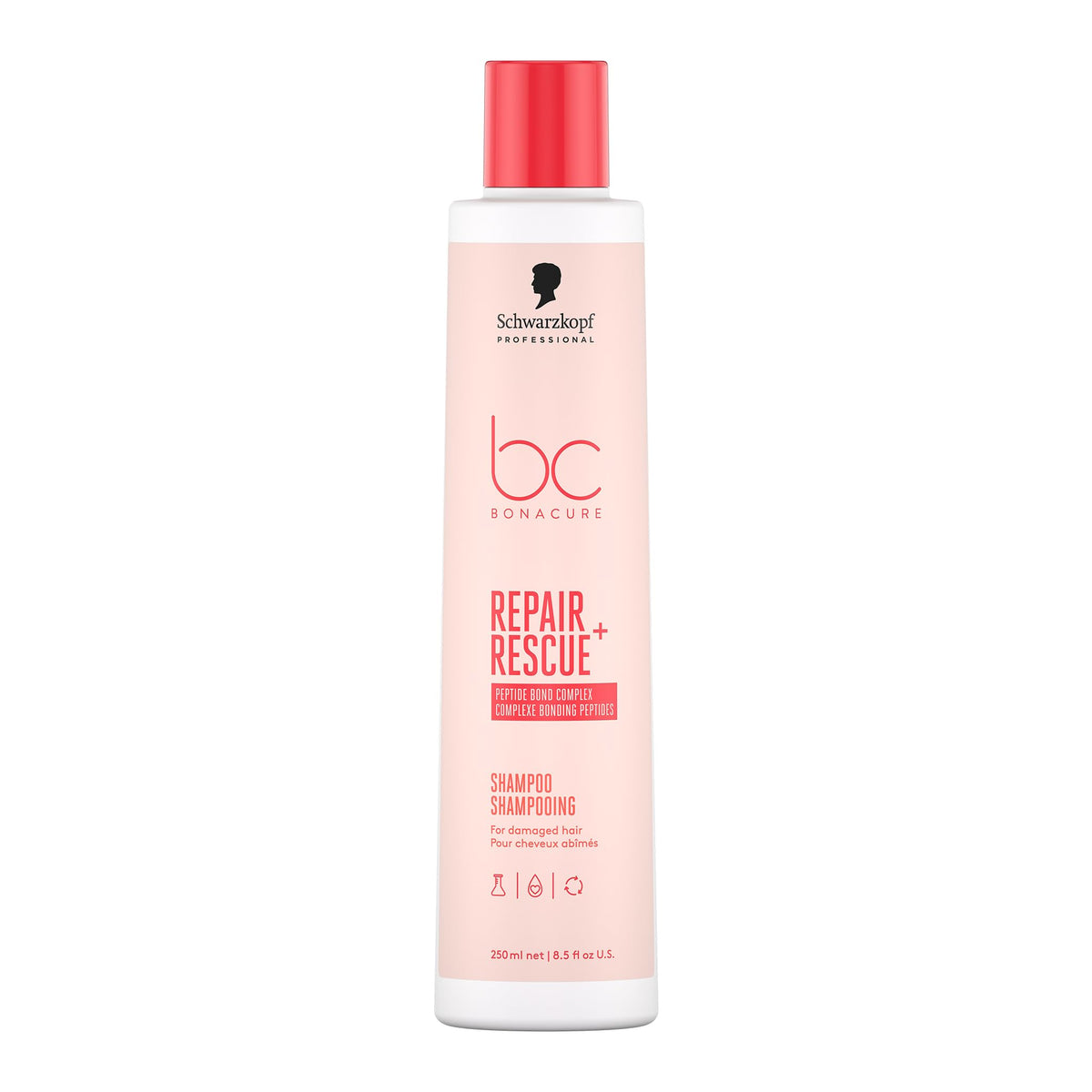 BC Bonacure Schwarzkopf Professional Bonacure Repair Rescue Shampoo For Damaged Hair Vegan Care Complex Arginine Cell Equalizer Technology Moisturizing Restoring Inner Hair Strength Sulphate Free 250 ml