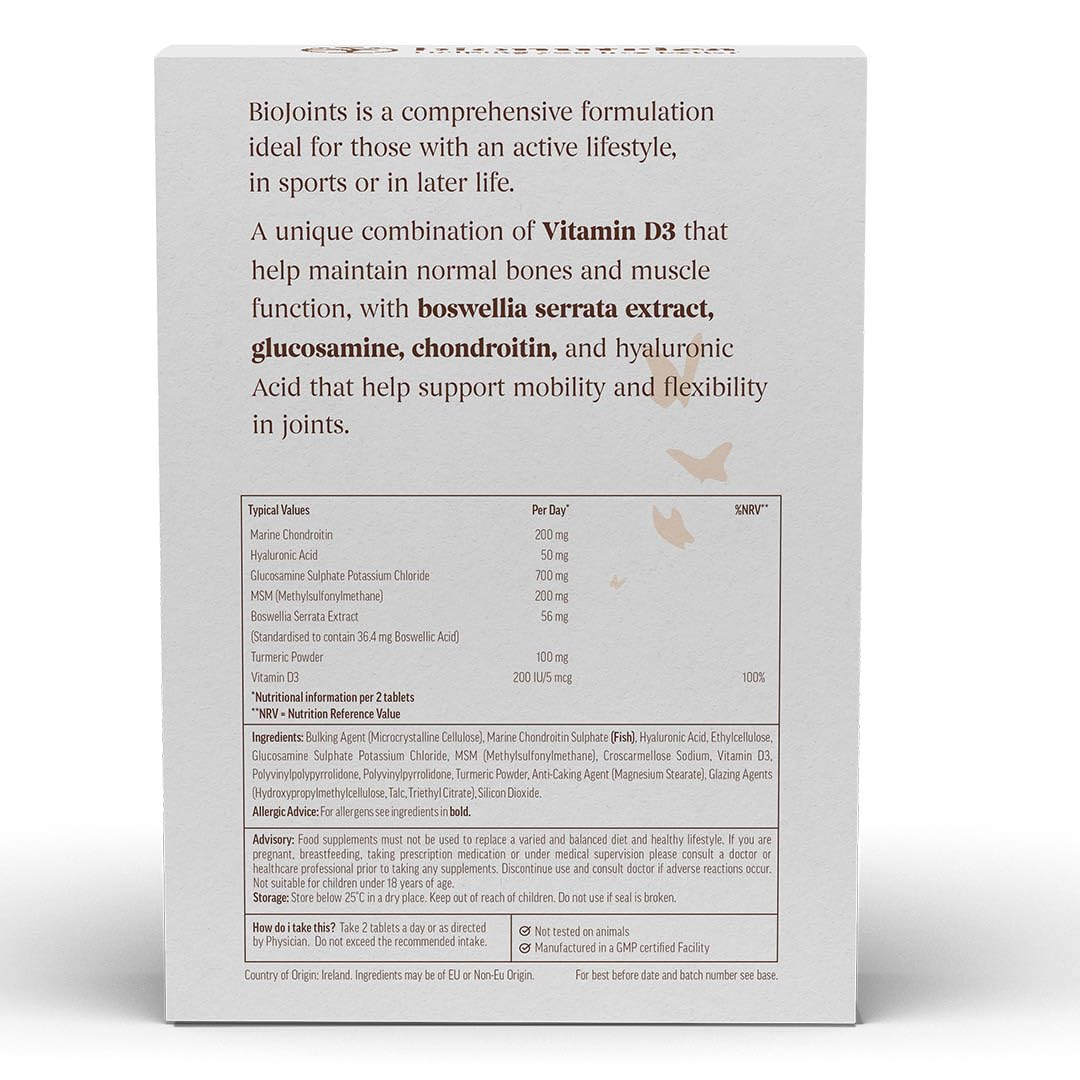Bionutrica BioJoints- Pack of 3 (60X3=180 Tabs)-A Powerful Combo of Glucosamine, Chondroitin, MSM, hyaluronic Acid, Vitamin D3 & Turmeric for Natural Joint, Bone & Muscle-GMP Certified- 3 Months Supply