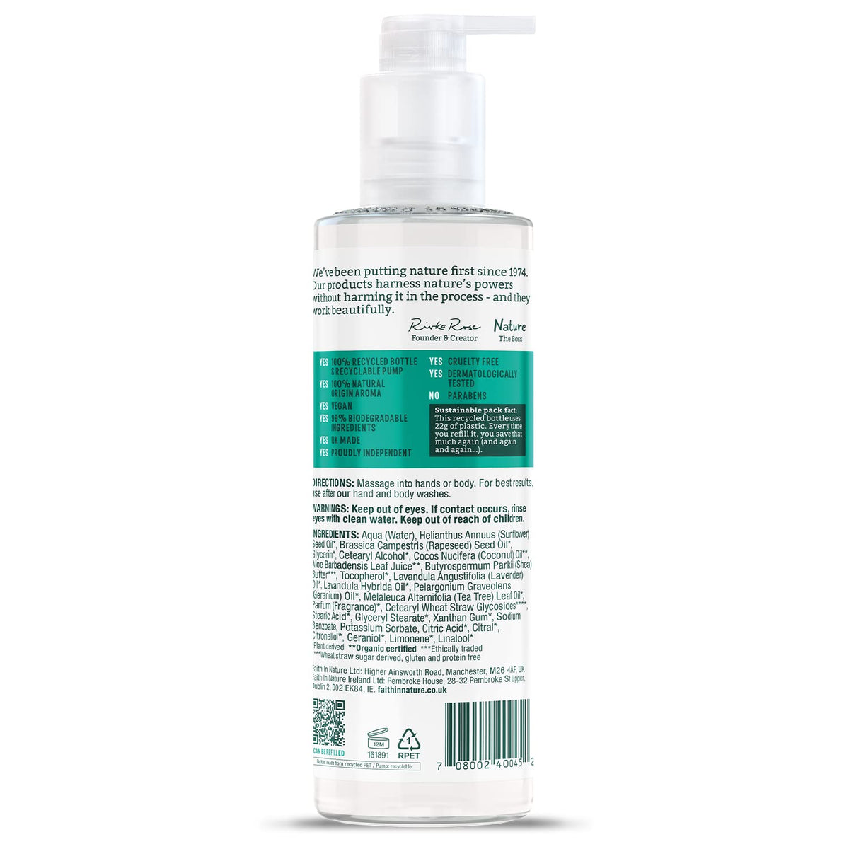 FAITH IN NATURE Faith In Nature Natural Lavender and Geranium Hand and Body Lotion, Relaxing, Vegan and Cruelty Free, No SLS or Parabens, 400 ml