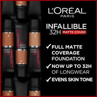 L'Oreal Paris Cover Liquid Foundation, Infallible 24H Matte Cover, Shade 25, 30ML