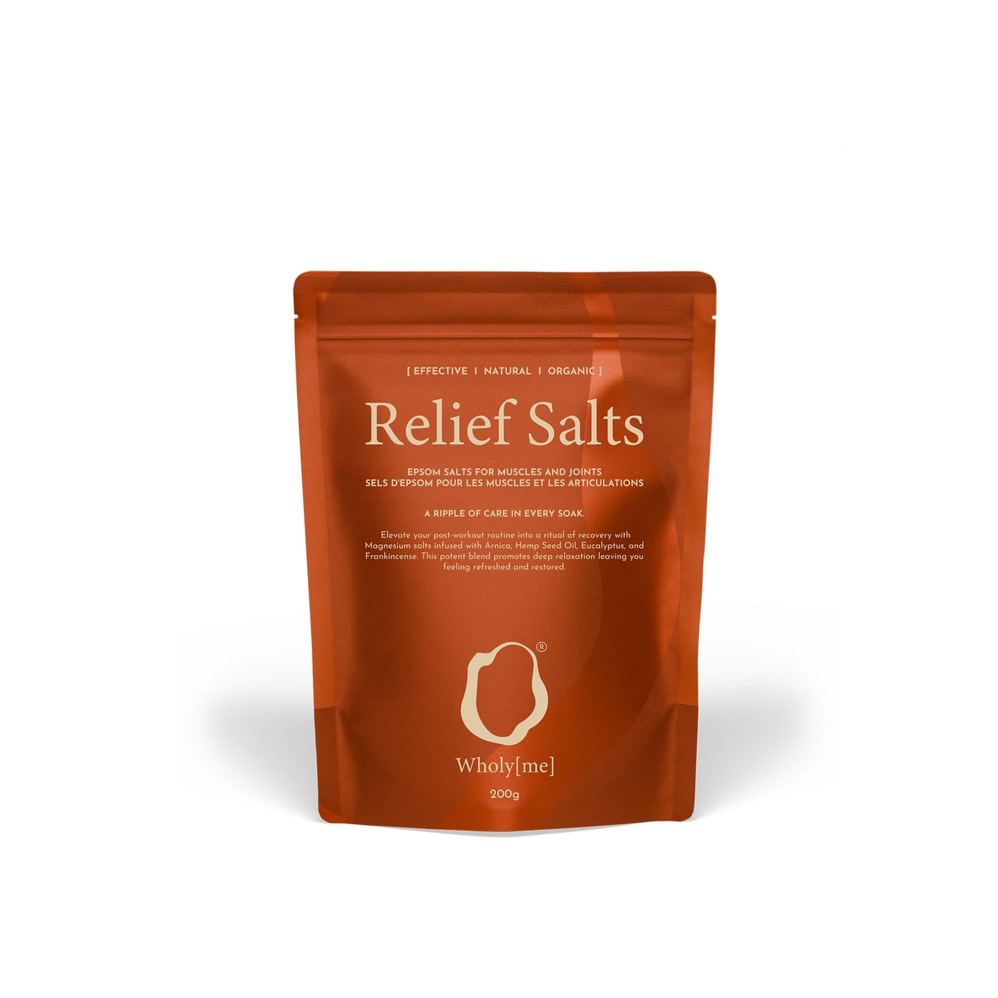 WholyMe Epsom Salt Bath Salts - Natural Bath Soak for Muscle and Joint Recovery - Made in The UK - Arnica, Frankincense and Eucalyptus Essential Oil - Great for Post Workout and Relaxation - 200g