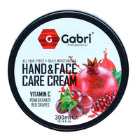 G Gabri Gabri Professional Hand & Face Care Cream - Pomegranate and Red Grape (300ml) Daily Moisturising for All Skin Types
