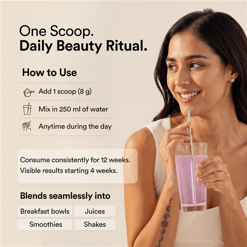 Wellbeing Nutrition Beauty Collagen with Hyaluronic Acid | Collagen Supplements for Women & Men | Collagen Powder with Biotin and Vitamins for Skin Radiance & Anti-Aging | 250g-Strawberry Watermelon