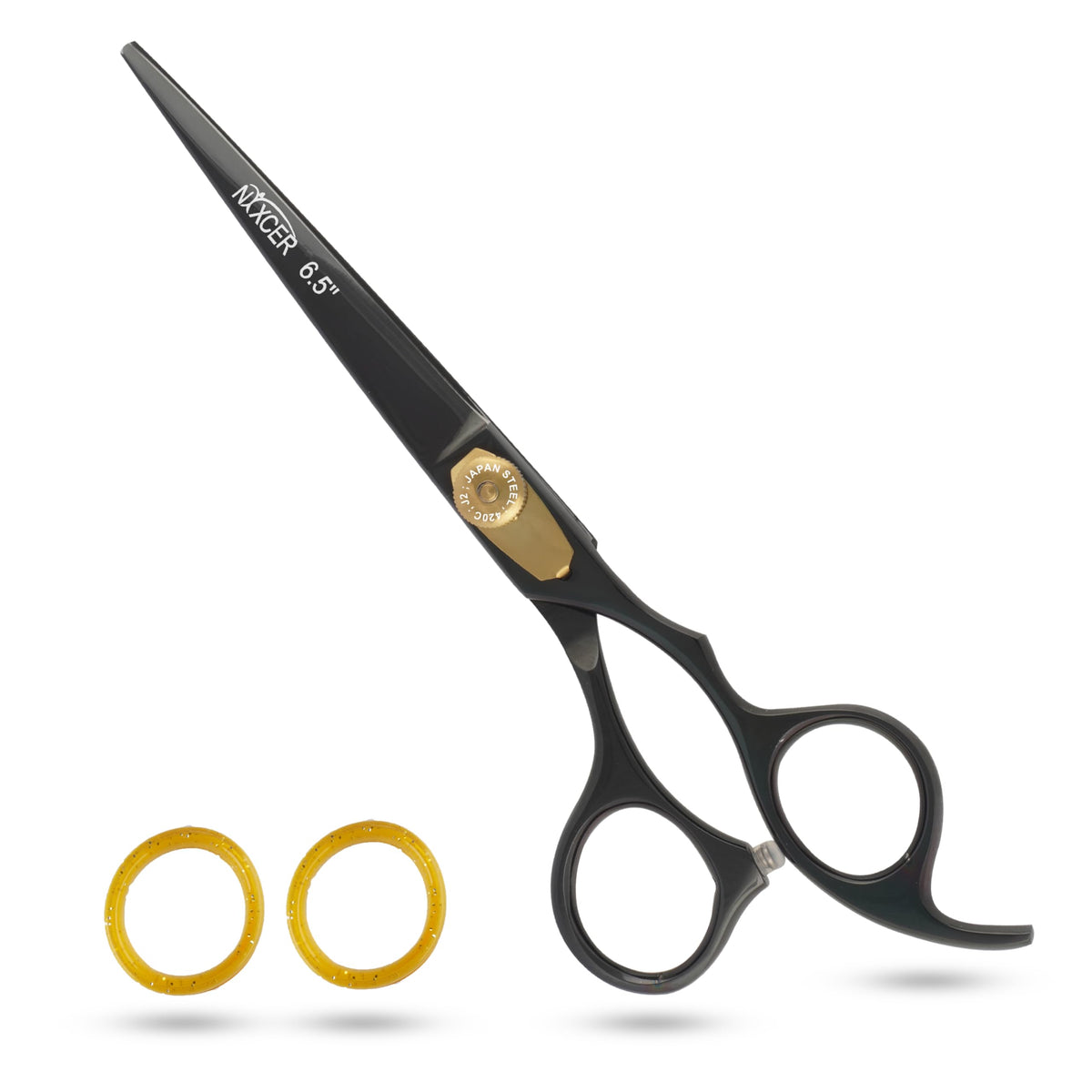 Nixcer Hair Cutting Scissors -Sharp Razor Edge Blade Hair Shears Series - 6.5" with Fine Adjustment – Stainless Steel Hair Scissors Professional for Men, Women & Babies (Black)