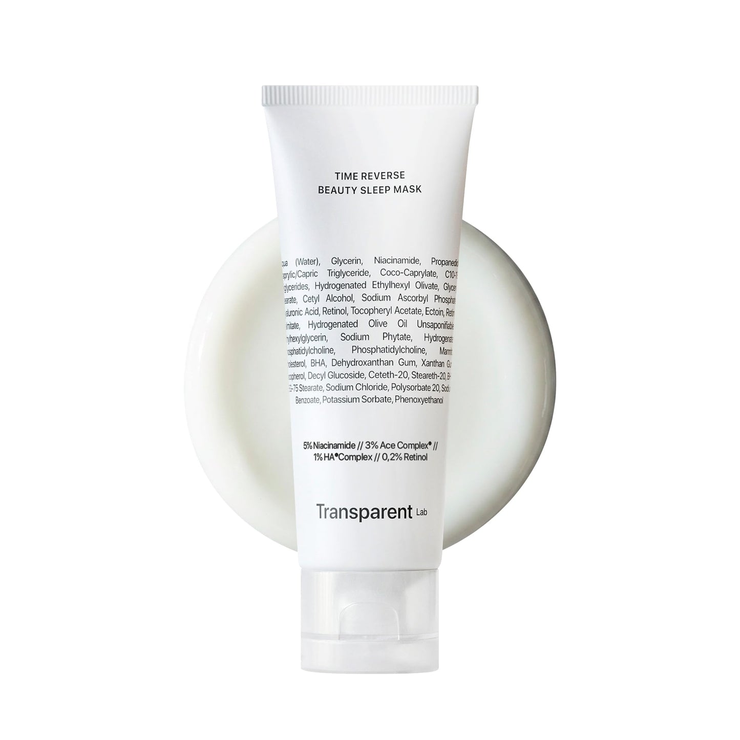 Transparent Lab Time Reverse Beauty Sleep Mask Anti-Aging Night Mask 75ml – Leave-in Treatment with Antioxidants, Repairs, Hydrates and Fights Signs of Aging While You Sleep