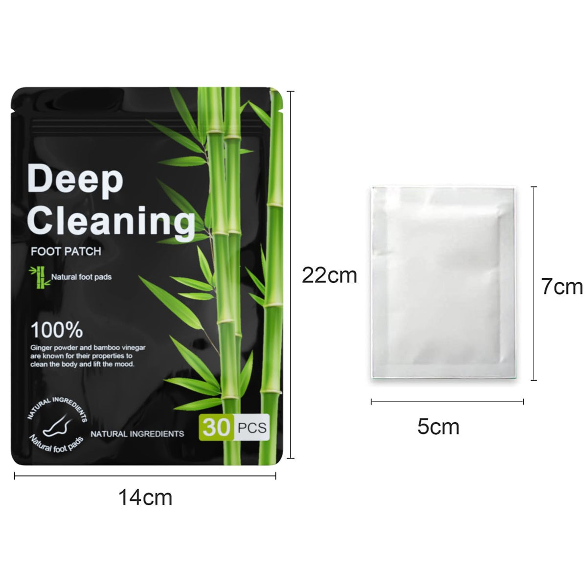 Rezolite Foot Detox Patches, 30 Pcs Natural Deep Cleansing Detox Foot Patches for Relieve Body Stress, Improve Sleep Quality, Enhance Blood Circulation