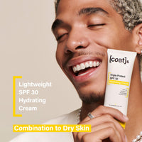 Coats SPF 30 Triple Protect Hydrating Face Cream with Ceramides + Vitamin C, UVA/UVB Protection. Non-Greasy, Non-Comedogenic SPF Face Moisturiser Sunscreen for Combination to Dry Skin (75ml)