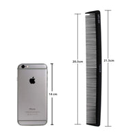 Measure & Style Innovative Black Hair Comb with Built-in Scale Professional Carbon Fiber High Heat Resistant (230°C) Strong Durable and Fine-Toothed By Majestik+