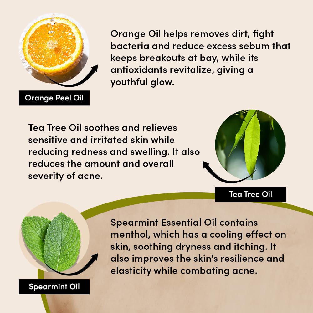 Urban Veda Purifying Face Wash with Neem | Oily Skin Face Wash with Spearmint | Tea Tree Oil for Acne Treatment | Acne Facewash with Ecualyptus Oil | Women & Mens FaceWash for Skin Care | 150 ml