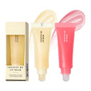 Prreal 2PCS Lip Balm Set, Moisturizing Lip Mask, Glossier Lip Balm, Strawberry Honey Lip Oil, Squeeze Lip Balms, Juicy Bomb Lip Gloss for Lip Care(Honey+Strawberry)