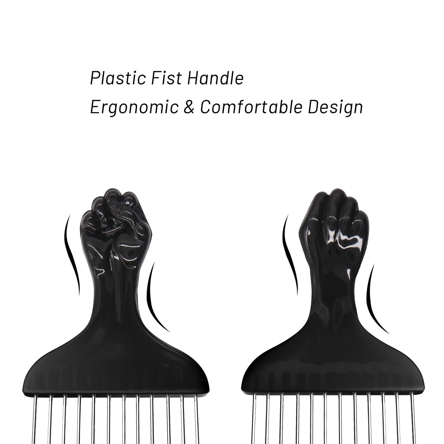 5 Pack Afro Pick Afro Comb Metal Picks for Hair, Afro Pick Combs for African American Hair Styling Tool Hair Comb for Hair Styling Hair Picks for Curly Hair Fist Pick for Hair