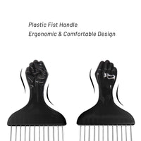 5 Pack Afro Pick Afro Comb Metal Picks for Hair, Afro Pick Combs for African American Hair Styling Tool Hair Comb for Hair Styling Hair Picks for Curly Hair Fist Pick for Hair