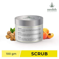 Neolith Apricot Walnut Face Scrub with Vitamin E and Almond oil (100gm) for Skin Detox, Gentle Exfoliation and Tan Removal | Removes White heads, Black heads, Brightens skin, Removes excess oil