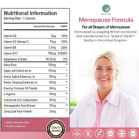 Mulier Menopause Supplement, Allergen Free, Vegan, 14 Supporting Ingredients Incl. Sage, Ashwagandha, K2, CoQ10, 1 Month Supply, 30 Capsules