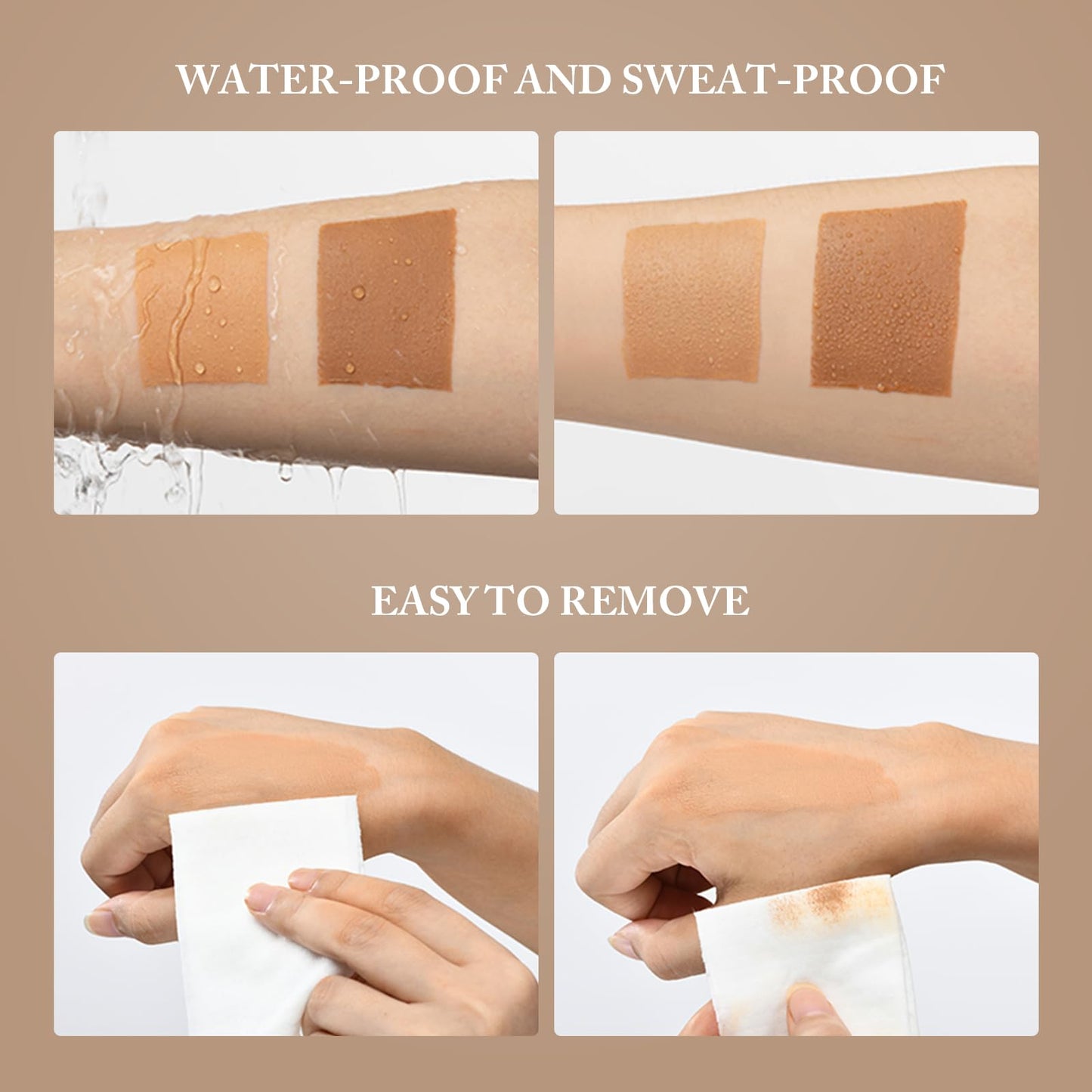 DRTRU Waterproof Leg Makeup No Transfer - Body Concealer to Cover Veins, Scars, Tattoos - Full Coverage, Light, Easy Application (#1 Natural Color, 4 FL OZ)