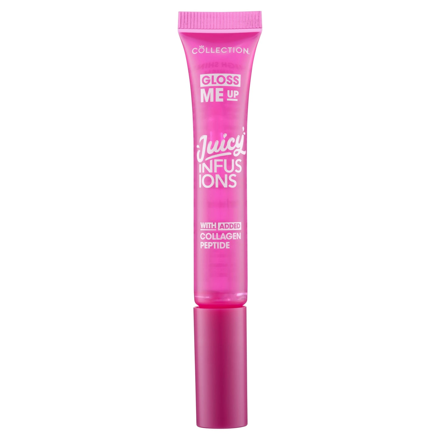 Collection Cosmetics Gloss Me Up Juicy Infusion Pink Lip Gloss, With Added Collagen, Plumping Effect, Strawberry Scented, 9ml