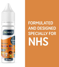 PROHEALTH Certified Preservative-Free Vegan Vitamin D3 Drops for Infants & Children - Sugar-Free, All-Natural, NHS Approved (60- Days Supply, 2-Pack)