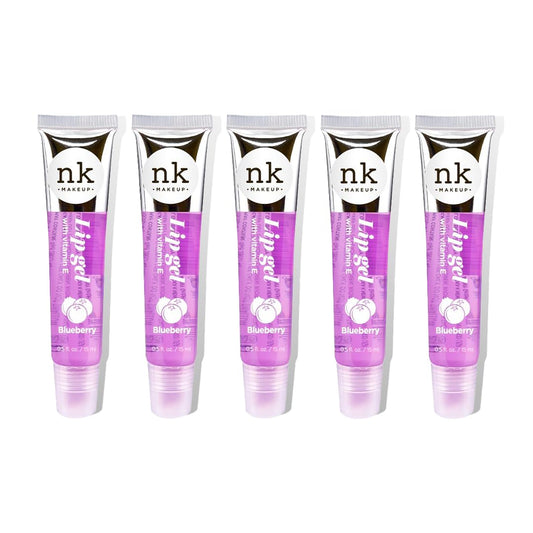 Nicka K NK lip gloss gel 15ml Vitamin E, Shiny, Nourishes, Lip gel (Blueberry, Pack Of 5)