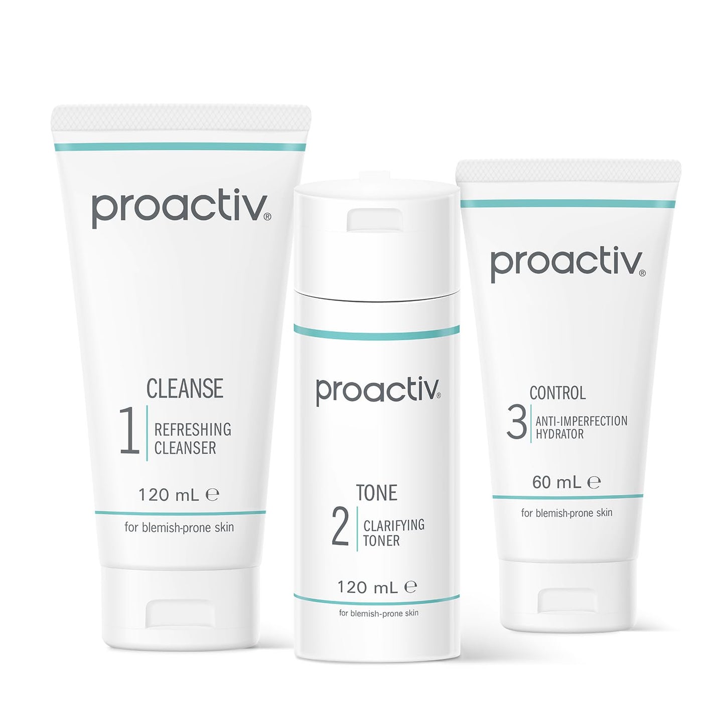 Proactiv Solution 60 Day Facial 3-Step Routine, 1 x Cleanser 120 ml, 1 x Facial Toner 120 ml, 1 x Hydrator 60 ml (Pack of 1)