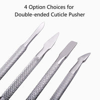 HUPOO Cuticle Pusher and Cutter Set, Dead Skin Nail Cleaner Tools, Professional Stainless Steel Cuticle Remover, Durable Pedicure Manicure Tools for Fingernails and Toenails.4 Pcs/Set