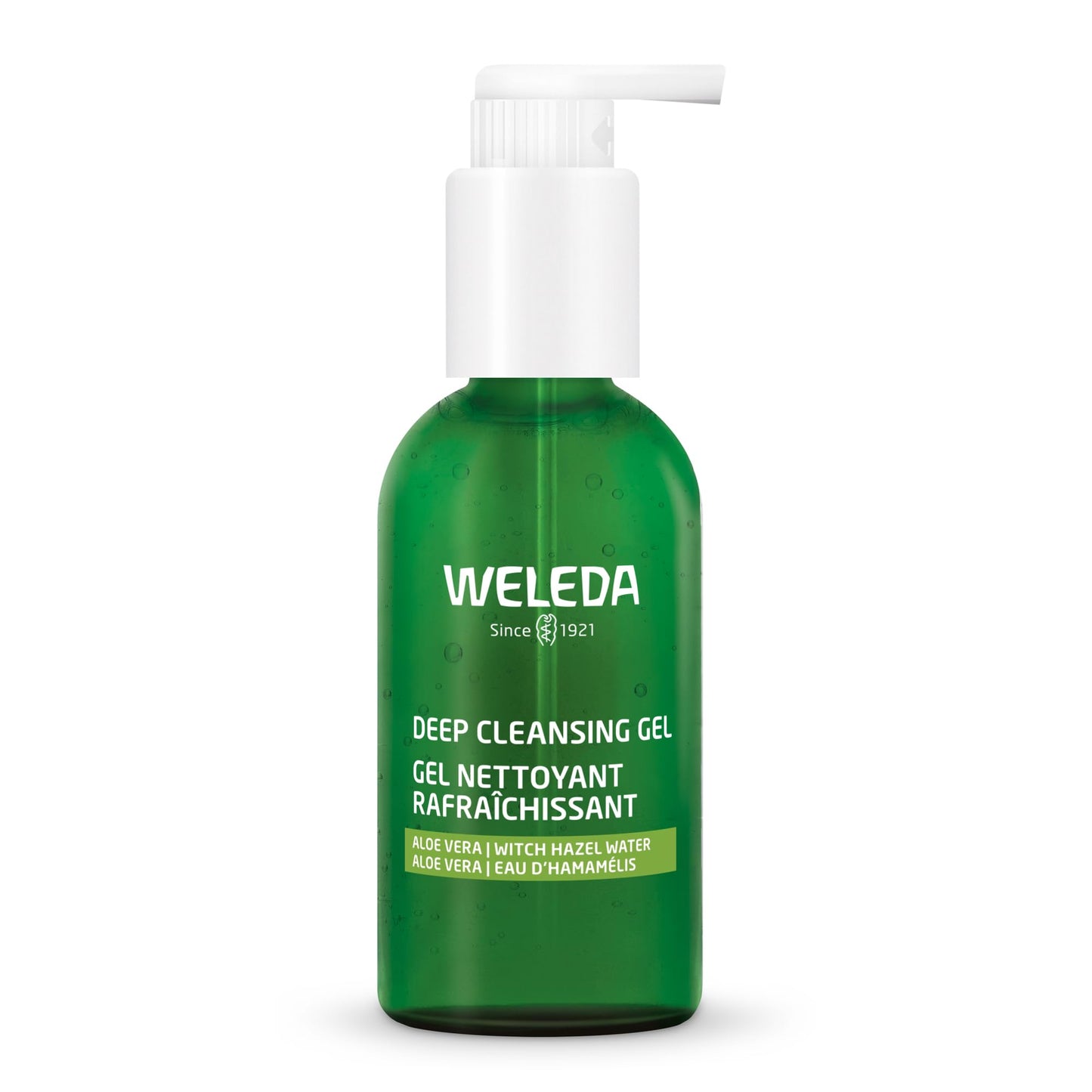 Weleda Organic Deep Cleansing Gel 150ml - Natural, light cleansing gel in a pump bottle.