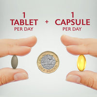 Seven Seas Omega-3 & Multivitamins Man, With B Vitamins and Magnesium, 30-Day Duo Pack, 30 Omega-3 Capsules and 30 Multivitamin Tablets