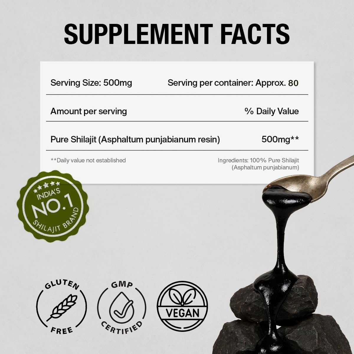 Kapiva Himalayan Shilajit Resin | 100% Pure, Natural & Ayurvedic |250mg Per Serving | 85+ Trace Minerals & Fulvic Acid | Energy & Stamina Booster – 40g