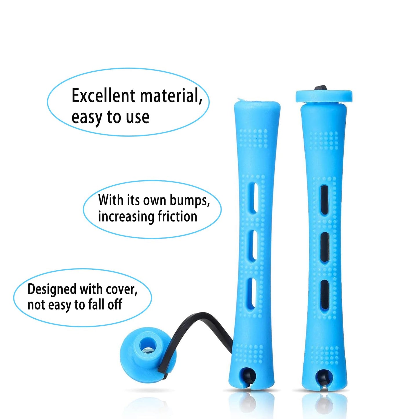 Yicoovey 60-Pack Small 0.35-Inch Perm Rods with Comb - Durable Blue Plastic Curling Rollers for Short Hair, Salon-Grade Perm Set with Gentle Hold, Mini Curlers for Natural/Ladies' Hairstyles (60 Count)
