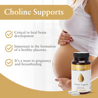 PurerMama Purer Mama Choline Bitartrate 550mg – 60 Capsules | Cognitive Function, Brain Health & Cellular Support | Supplement for Adults and Pregnant & Breastfeeding Mothers