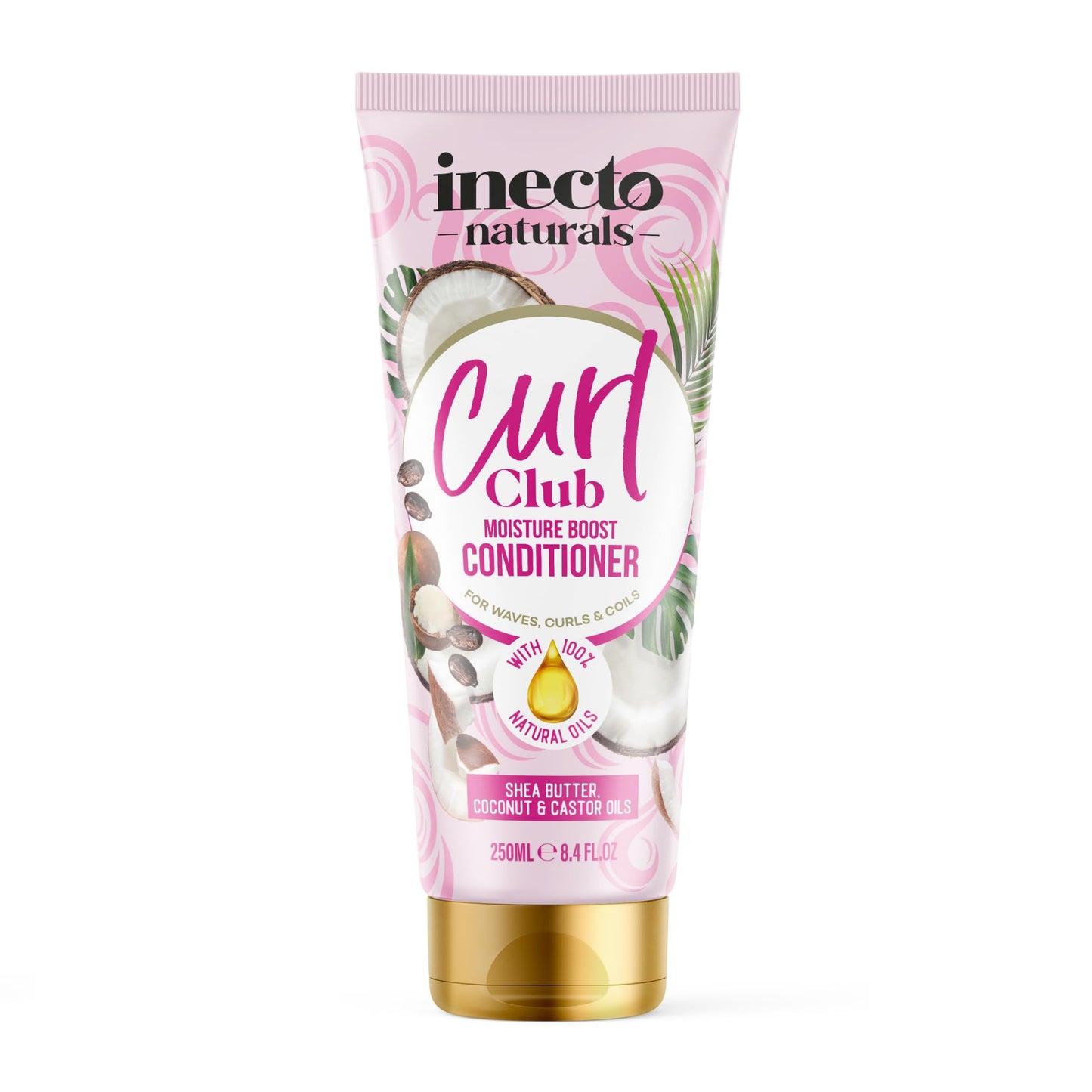 Inecto INECTO Curl Club, Curl-Defining Conditioner 250ml, Vegan & Cruelty Free Frizz Styling Curl Control for Curly or Wavy Hair, 100% Natural