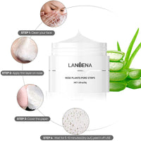 LANBENA Blackhead Mask (30g), 60 Pieces Nose Pore Strips, Note: Cream Goes Dry out/Gunk below 25 Degrees, Place Bottle in Boiling Water to Soften
