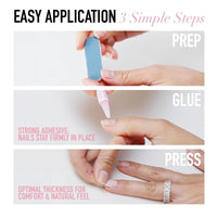 NLFOX French False Nails - 24pcs Square Short Fake Nails - Baby Blue Elegant Press on Nails French Tip - Glossy Glue on nails - Full Cover,12 Sizes Reusable Acrylic Nail for Women Girls