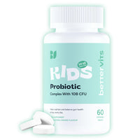 Bettervits Kids Probiotic Complex – 10 Billion CFU | Probiotics for Children 10-16 years old - Gut Health and Immunity Support | Maintains Healthy Digestion | 60 Chewable Orange-Flavored Tablets.