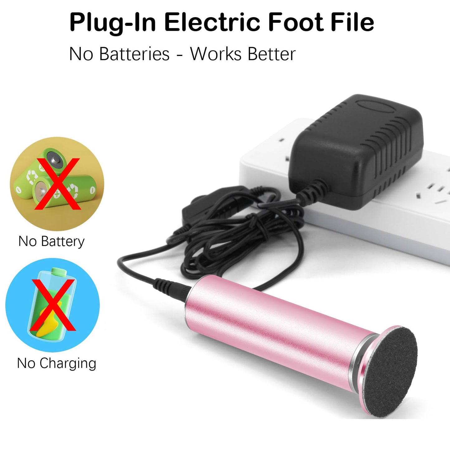 Electric Foot File Hard Skin Remover (Speed Adjustable) with 60pcs Replacement Sandpaper Disks, Professional Electric Callus Remover Pedicure Foot Scraper Hard Skin Remover (Pink)