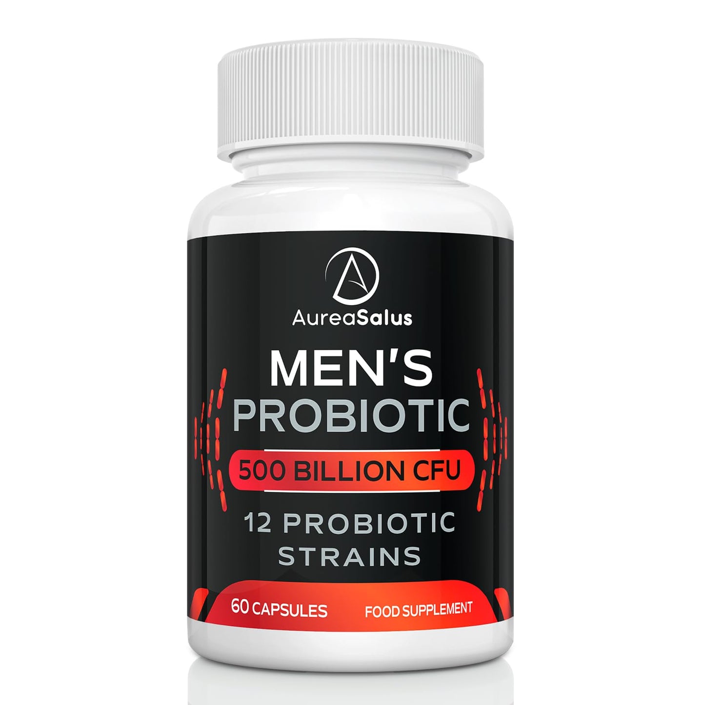 AureaSalus Probiotic for Men, 500 Billion CFU 12 Strains, Men's Probiotic with Cranberry, Turmeric, Goji Berry, Probiotics for Gut & Digestive Health, Gluten and Dairy Free, 60 Capsules (60 Count (Pack of 1))
