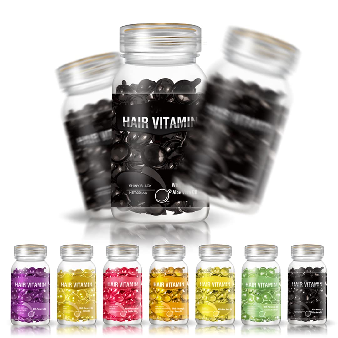 gowwimHair Vitamin Serum Capsule,Hair Treatment Serum,Argan Macadamia Avocado Oil,Deep Care Repair Damaged Hair,30 PCS